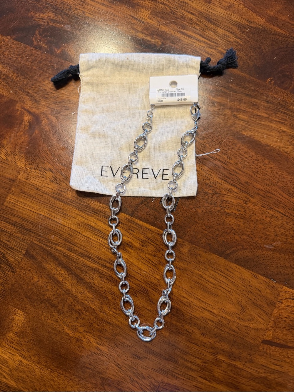 Evereve Barrington Silver Oval Link Necklace